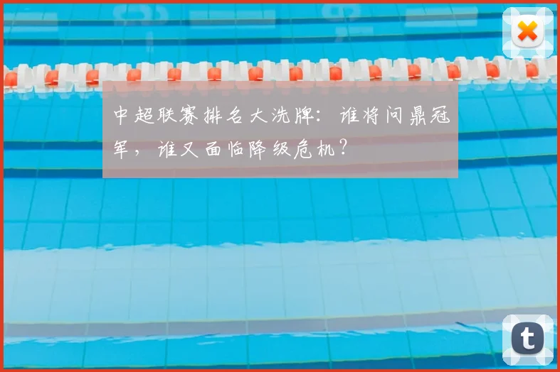 中超联赛排名大洗牌：谁将问鼎冠军，谁又面临降级危机？